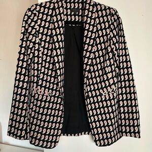 Topshop Black and Pink Patterned Blazer